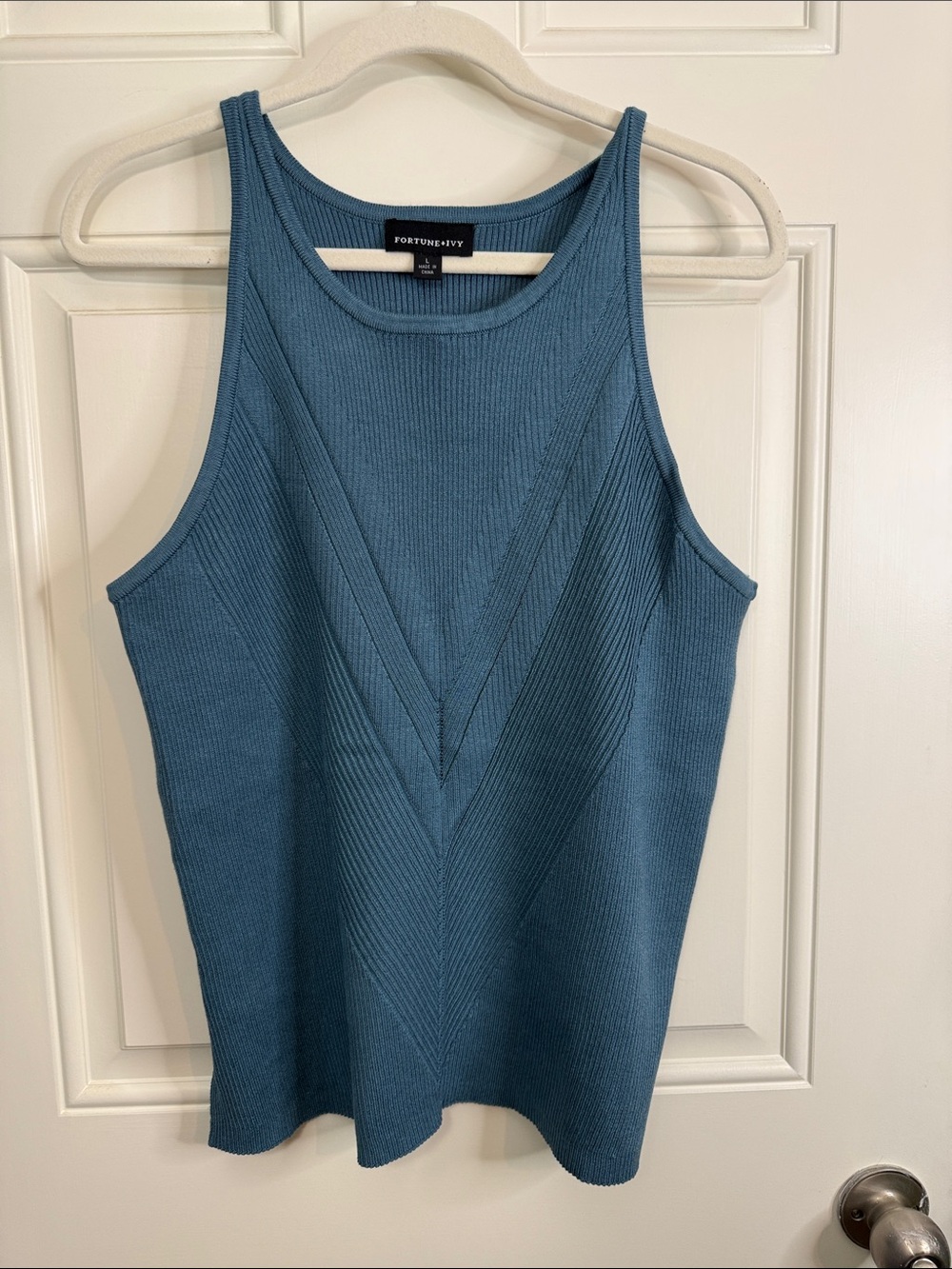 Teal Ribbed Sweater Tank